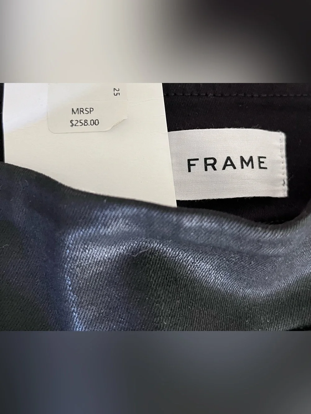 Frame Denim Black Satinflare. pants NEW with Branded Tag.